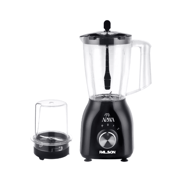 خلاط كهربائي بالسون 2×1 مع مطحنة 1.5 لتر 400 واط مزود بقفل أمان أسود - 40019