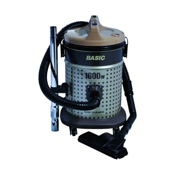 مكنسه كهربائيه بيسك برميل 15 لتر 1600 وات فضي خاصية نفخ الهواء تصميم متين - BSC-1600A (B)