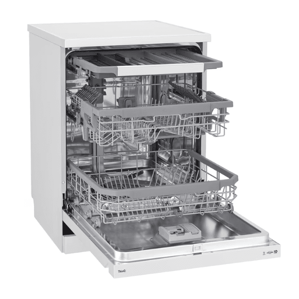 غساله مواعين ال جي بالبخار سعة 14 مكان أداء استثنائي مع تحكم ذكي عن بُعد أبيض - DFB425FW - الصورة 3