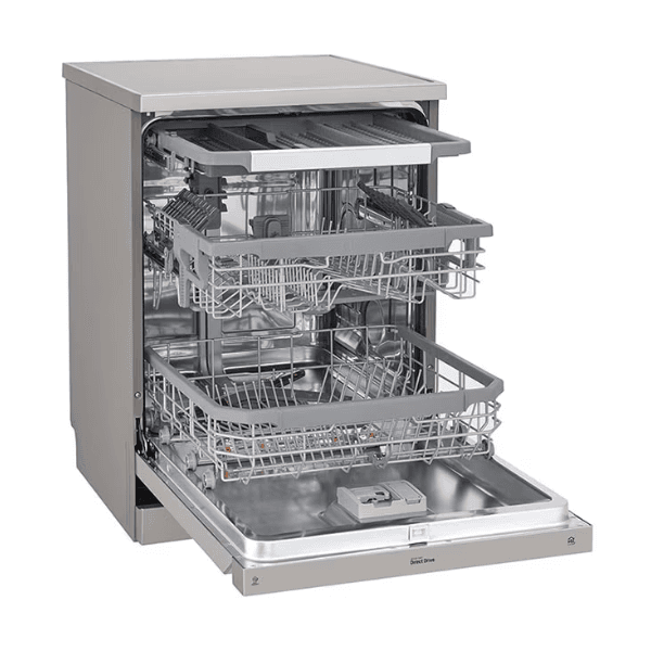 غسالة صحون ١٤ مكان LG تقنية ™QuadWash دورة تربو أداء هادئ فضي بلاتيني - DFC435FP - الصورة 3