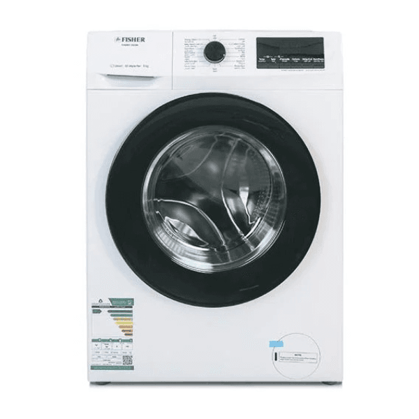 غسالة تحميل امامي اوتوماتيك فيشر 8 كجم ، 14 برنامج ، تنشيف 75% انفرتر أبيض - FAWMF-H08W