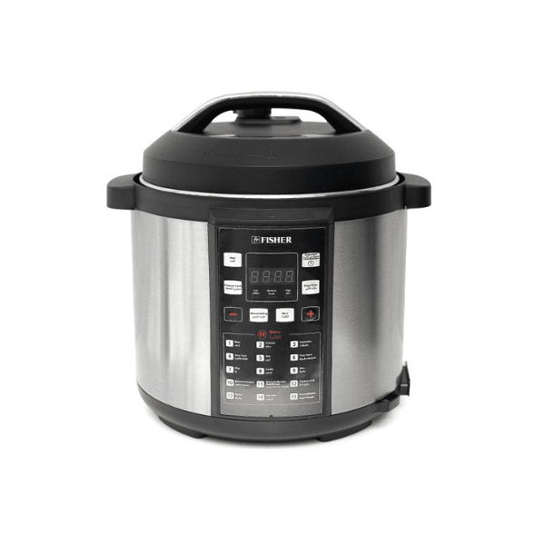 قدر ضغط كهربائي فيشر 6 لتر 8 برامج طهي 9 طبقات أمان 1000 واط استيل - FPC-6L8P