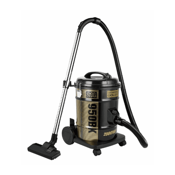 مكنسة برميل جنرال جولدي 21 لتر كفاءة عالية التحكم في قوة شفط مؤشر امتلاء الغبار نظام ترشيح متعدد قدرة 2000 وات اسود - GGVC2001