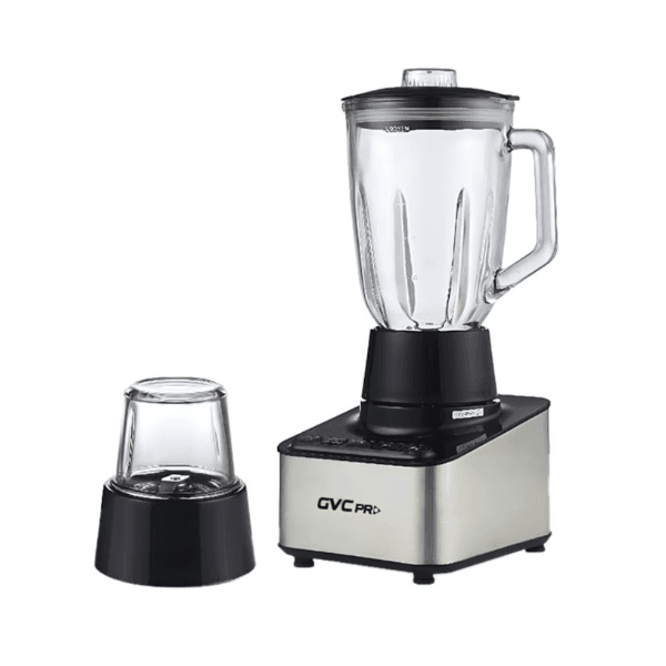 خلاط كهرباء جي في سي برو 1.5 لتر مع مطحنة استيل 2*1 سرعتان 600 واط استيل - GVCBL-599
