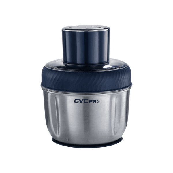 مفرمة لحم كهربائية جي في سي برو 2.2 لتر قشارة ثوم 500 واط ازرق استيل - GVCH-717