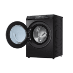 ⁦haier غسالة ملابس تحميل أمامي 12 كجم 14 برنامج انفرتر أسود فضي - HW120-B14979S8U1⁩ - الصورة ⁦3⁩