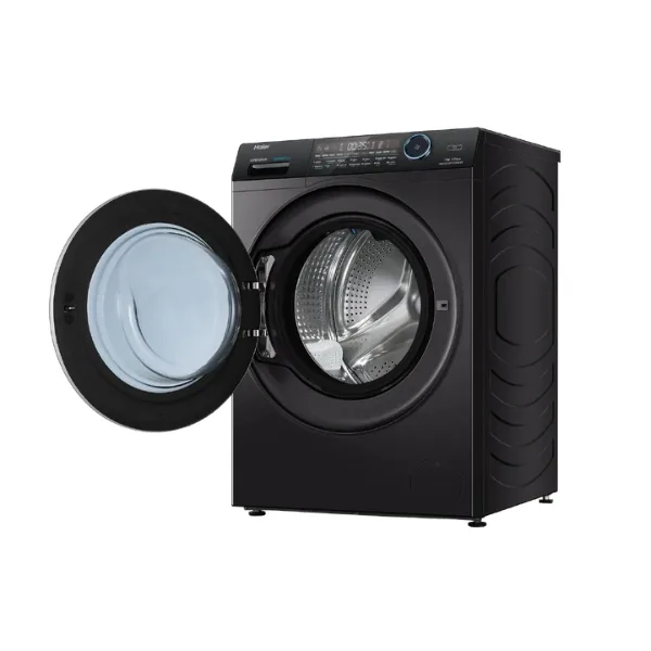 ⁦haier غسالة ملابس تحميل أمامي 12 كجم 14 برنامج انفرتر أسود فضي - HW120-B14979S8U1⁩ - الصورة ⁦3⁩