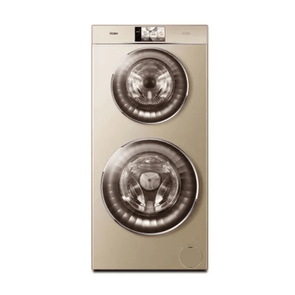 غسالة ملابس هاير تحميل أمامي دورين مدمج غسيل 16 كجم تجفيف 8 كجم 14 برنامج انفرتر ذهبي - HWD160-B1558GU1
