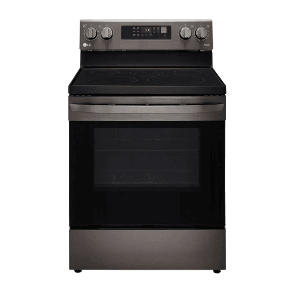 فرن ال جي كهربائي سيراميك 65×76 مقاوم للبصمات 5 عيون تقنية التنظيف السريع واي فاي أسود استيل - LREL6323D