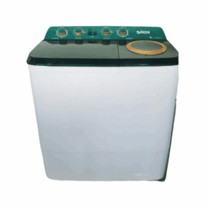 غساله ملابس حوضين سرين 10 كجم تجفيف تيربو هيكل من الفولاذ مقاوم للصدأ أبيض - SRWM-10TT