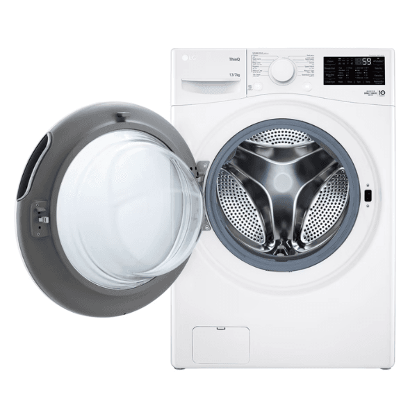 غسالة ال جي فتحة امامية اوتوماتيك 13 كجم تنشيف 100% 7 كجم ThinQ™ أبيض - WS1308WHT - الصورة 2