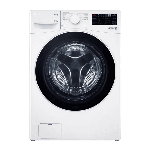 غسالة ال جي فتحة امامية اوتوماتيك 13 كجم تنشيف 100% 7 كجم ThinQ™ أبيض - WS1308WHT