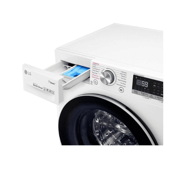 غسالة ال جي 9 كيلو اوتوماتيك تحميل أمامي تنشيف 75% محرك DD ذو 6 حركات أبيض - WFV0914WH - الصورة 3