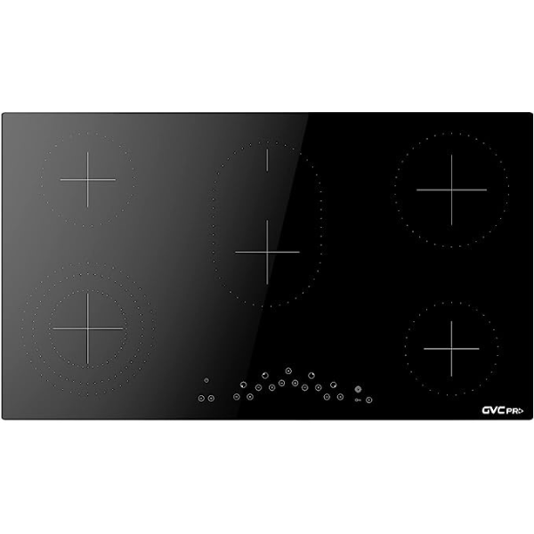 سطح سيراميك كهربائي 5 عيون GVC PRO 60*90 أسود- GVCVH-90
