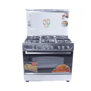 فرن غاز ٥ عيون يونكس 60 × 90 سم أسود - sB6090