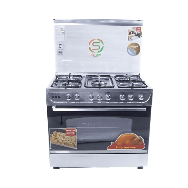 فرن غاز ٥ عيون يونكس 60 × 90 سم أسود - sB6090